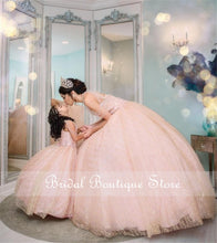 Load image into Gallery viewer, Shinny Sequined Ball Gown Quinceanera Dresses Beading Sweet 16 Dress Off the Shoulder vestidos de 15 años 2021