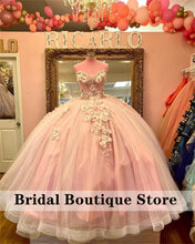 Load image into Gallery viewer, Pink Sweetheart Quinceanera Dresses Lace Up Appliques Illusion Prom Graduation Gowns Sweet 16 Dress Vestidos