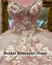 Load image into Gallery viewer, Pink Sweetheart Quinceanera Dresses Lace Up Appliques Illusion Prom Graduation Gowns Sweet 16 Dress Vestidos