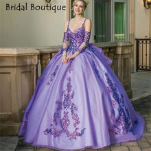 Load image into Gallery viewer, Light Blue Quinceanera Dress 2021 Off The Shoulder Appliques Sequins Bow Princess Sweet 16 Ball Gown Vestidos De 15 Años