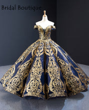 Load image into Gallery viewer, Off Shoulder Long Sequined Quinceanera Dresses Sweet 16 2021 Elegant Ball Gown Evening Gowns