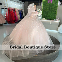 Load image into Gallery viewer, Pink Quinceanera Dress With Detachable Cape Lace-up Back Ball Gown Applique Tulle Sweet 16 Dresses Vestidos De 15 Años