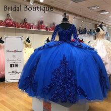 Load image into Gallery viewer, Light Blue Quinceanera Dresses 2021 Sweetheart Sleeveless Appliques Prom Party Princess Sweet 16 Ball Gown Vestidos De 15 Años