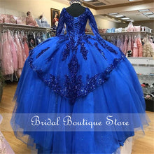 Load image into Gallery viewer, Light Blue Quinceanera Dresses 2021 Sweetheart Sleeveless Appliques Prom Party Princess Sweet 16 Ball Gown Vestidos De 15 Años