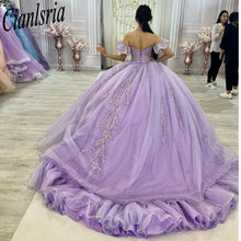 Load image into Gallery viewer, Lilac Quinceanera Dresses Ball Gown Puffy Tulle Lace Appliques Beading 2022 New Sweet 16 Dresses Party Prom Gowns
