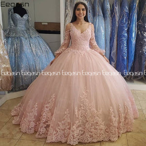 Elegant Lace Quinceanera Dresses Ball Gown Lace Up Sweet 16 Dress For 15 Years Formal Prom Party Pageant Gown Custom