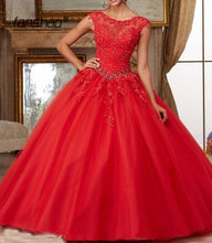 Load image into Gallery viewer, Fanshao wd000 Quinceanera Dresses Appliques Beads Ball Gowns Sparkly Sweet 16 Year Princess Dresses For 15 Years Vestidos
