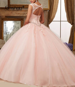 Fanshao wd000 Quinceanera Dresses Appliques Beads Ball Gowns Sparkly Sweet 16 Year Princess Dresses For 15 Years Vestidos