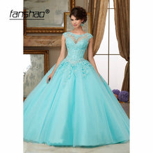 Load image into Gallery viewer, Fanshao wd000 Quinceanera Dresses Appliques Beads Ball Gowns Sparkly Sweet 16 Year Princess Dresses For 15 Years Vestidos
