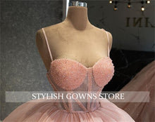 Load image into Gallery viewer, Charming Ruffles Ball Gown Quinceanera Dress Pink Pleats Spaghetti Strap Puffy Sweet 16 Dresses Vestidos De 15 Años
