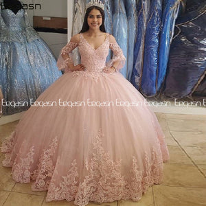 Elegant Lace Quinceanera Dresses Ball Gown Lace Up Sweet 16 Dress For 15 Years Formal Prom Party Pageant Gown Custom