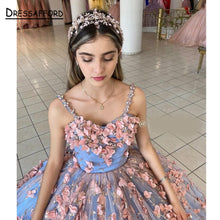 Load image into Gallery viewer, Sweet 16 Princess Quinceanera Dresses Sexy Off Shoulder 3D Lace Appliques Formal Pageant Ball Gown for Girls Custom Made Vestido
