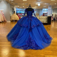 Load image into Gallery viewer, ANGELSBRIDEP Long Sleeves Ball Gown Quinceanera Dresses For 15 Party Glitter Lace Sweet 16 Formal Princess Birthday Gowns HOT
