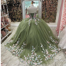 Load image into Gallery viewer, Quinceanera Dress 2022 Off The Shoulder Appliques Sequins Backless Princess Sweet 16 Ball Gown Vestidos De 15 Años
