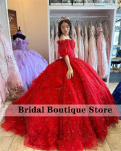 Load image into Gallery viewer, Luxury New Arrival 2023 Sparkly Quinceanera Dresses 2022 Off Shoulder Beads Crystal Appliques Sweet 16 Dress Vestido De 15 Años
