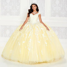 Load image into Gallery viewer, Yellow Charro Quinceanera Dresses Ball Gown Cap Sleeves Tulle Appliques Puffy Mexican Sweet 16 Dresses 15 Anos
