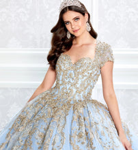 Load image into Gallery viewer, Sky Blue Charro Quinceanera Dresses Ball Gown Cap Sleeves Tulle Appliques Puffy Mexican Sweet 16 Dresses 15 Anos
