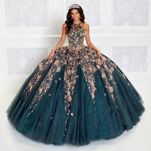 Teal Blue Charro Quinceanera Dresses Ball Gown Halter Tulle Appliques Puffy Mexican Sweet 16 Dresses 15 Anos