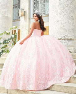 Pink Charro Quinceanera Dresses Ball Gown Off The Shoulder Tulle Appliques Mexican Sweet 16 Dresses 15 Anos