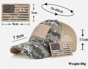 USA Flag Camo Green Detachable Premium Hat Trucker Snapback Baseball Cap