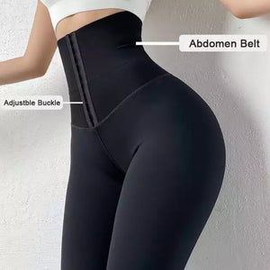 Women's High Waisted Tummy Control Black Yoga Leggings