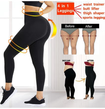 Load image into Gallery viewer, Women&#39;s High Waisted Tummy Control Black Yoga Leggings
