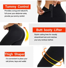 Load image into Gallery viewer, Women&#39;s High Waisted Tummy Control Black Yoga Leggings
