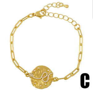 Gold Chain Snake Bracelets For Women Crystal Round White Stone Charm Bracelet CZ Zirconia Statement Jewelry Gifts brtc55