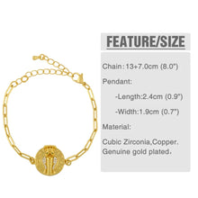 Load image into Gallery viewer, Gold Chain Snake Bracelets For Women Crystal Round White Stone Charm Bracelet CZ Zirconia Statement Jewelry Gifts brtc55
