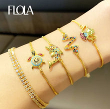 Load image into Gallery viewer, Lightning Charms Gold Bracelets for Women Crystal Tennis Turtle Bracelets Angel CZ Cubic Zirconia Rainbow Jewelry brtb94
