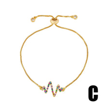 Load image into Gallery viewer, Lightning Charms Gold Bracelets for Women Crystal Tennis Turtle Bracelets Angel CZ Cubic Zirconia Rainbow Jewelry brtb94
