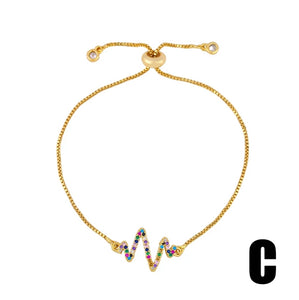 Lightning Charms Gold Bracelets for Women Crystal Tennis Turtle Bracelets Angel CZ Cubic Zirconia Rainbow Jewelry brtb94