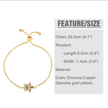 Load image into Gallery viewer, Lightning Charms Gold Bracelets for Women Crystal Tennis Turtle Bracelets Angel CZ Cubic Zirconia Rainbow Jewelry brtb94
