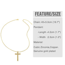 Load image into Gallery viewer, Gold Chain Virgin Mary Necklace For Women White Stone Cross Pendant Necklace Crystal Jewelry virgen de guadalupe nkes52

