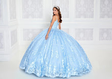 Load image into Gallery viewer, Sky Blue Quinceanera Dresses Ball Gown Spaghetti Straps Tulle Appliques Puffy Sweet 16 Dresses
