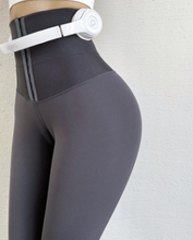 Load image into Gallery viewer, Gray Color Women&#39;s High Waisted Tummy Control Gray Yoga Leggings
