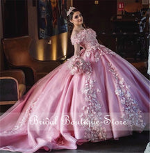 Load image into Gallery viewer, Princess Pink Quinceanera Dresses Off Shoulder 15 Party Sparkly Birthday Gowns Sweet 16 Debutante

