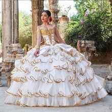 Load image into Gallery viewer, Real Images Charro Mexican Quinceanera Prom Dresses 2021 Off Shoulder Sweet 15 Dress Princesa Misquinceanos Party Gowns
