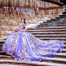 Load image into Gallery viewer, Purple Off Shoulder Beads Quinceanera Dresses Ball Gown Sweet 16 Year Princess Dresses For 15 Years vestidos de 15 años anos
