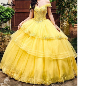 Yellow Quinceanera Dresses with Wrap Lace Appliques Off the Shoulder Charro Sweet 16 Dress Beading vestidos de 15 años