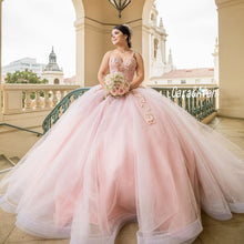 Load image into Gallery viewer, Mexican vestido de 15 años Pink Charro Quinceanera Dresses Puffy Skirt Beading Sweet 16 Dress Appliqued vestidos de xv años
