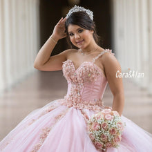Load image into Gallery viewer, Mexican vestido de 15 años Pink Charro Quinceanera Dresses Puffy Skirt Beading Sweet 16 Dress Appliqued vestidos de xv años
