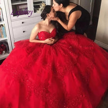 Load image into Gallery viewer, Elegant Red Quinceanera Dresses Ball Gown Mexican Off Shoulder Princess Masquerade Long Sweet 16 Prom Dress 15 year old
