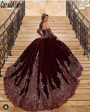 Load image into Gallery viewer, Vestidos De 15 Años Navy Blue Quinceanera Dresses with Detachable Sleeves Lace Applique Sweet 16 Dress Mexican Prom Gowns 2021
