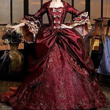 Load image into Gallery viewer, Vestidos de 16 Anos Burgundy Ball Gown Quinceanera Dresses 3/4 Sleeve Bow Lace Formal Puffy Dress Debutante Masquerade Dress
