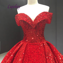 Load image into Gallery viewer, Luxury Red Quinceanera Dresses Ball Gown Sequin Corset Plus Size Mexican 15 year old Sixteen Princess Sweet 16 Prom Dress
