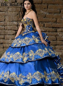 Mexican Style Purple Quinceanera Dresses 2021With Gold Appliques Vestido De 15 Anos Ruffles Tiered Corset Lace Up Robe De Soirée