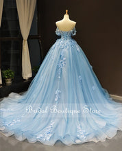 Load image into Gallery viewer, High-end Custom vestido de 15 años 2021 Light Sky Blue Quinceanera Dresses Sweet 16 Dress Lace Applique vestidos de xv años

