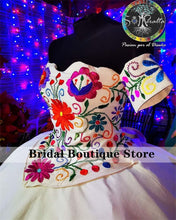 Load image into Gallery viewer, Luxury Colorful Embroidery Ball Gown Quinceanera Dresses Sweetheart Mexican Dress Off Shoulder Vestidos De 15 Años 2022
