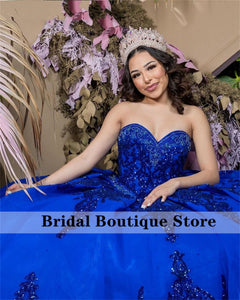 Navy Blue Shining Ball Gown Quinceanera Dresses  Sweetheart Beaded Sequins  Appliques Sweet 16 Dress Party Wear